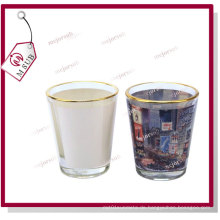 1,5 oz Sublimation Custom gedruckt Weinglas mit goldenem Rand